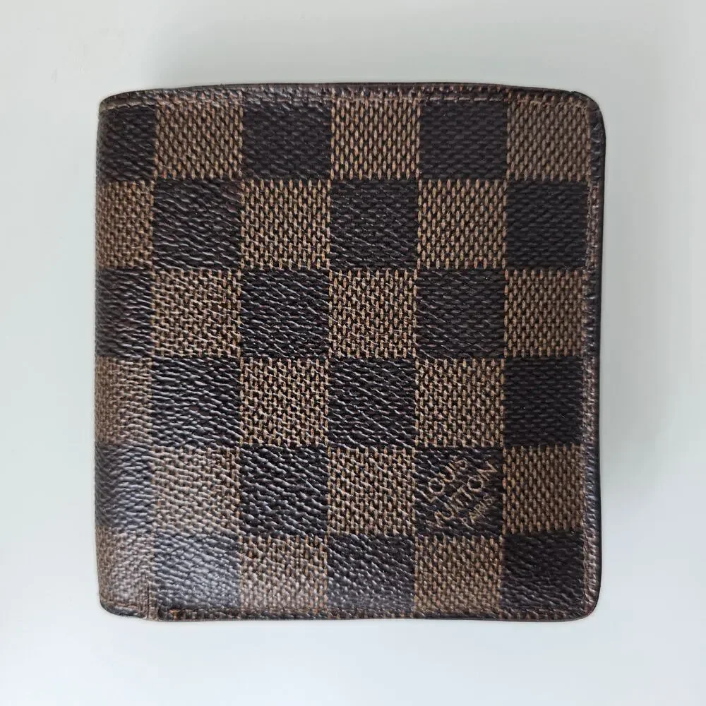 LV Louis Vuitton Damier Ebene Marco Bifold men Wallet